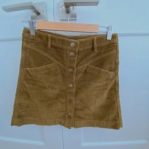 Madewell Corduroy Skirt, 0, Brown